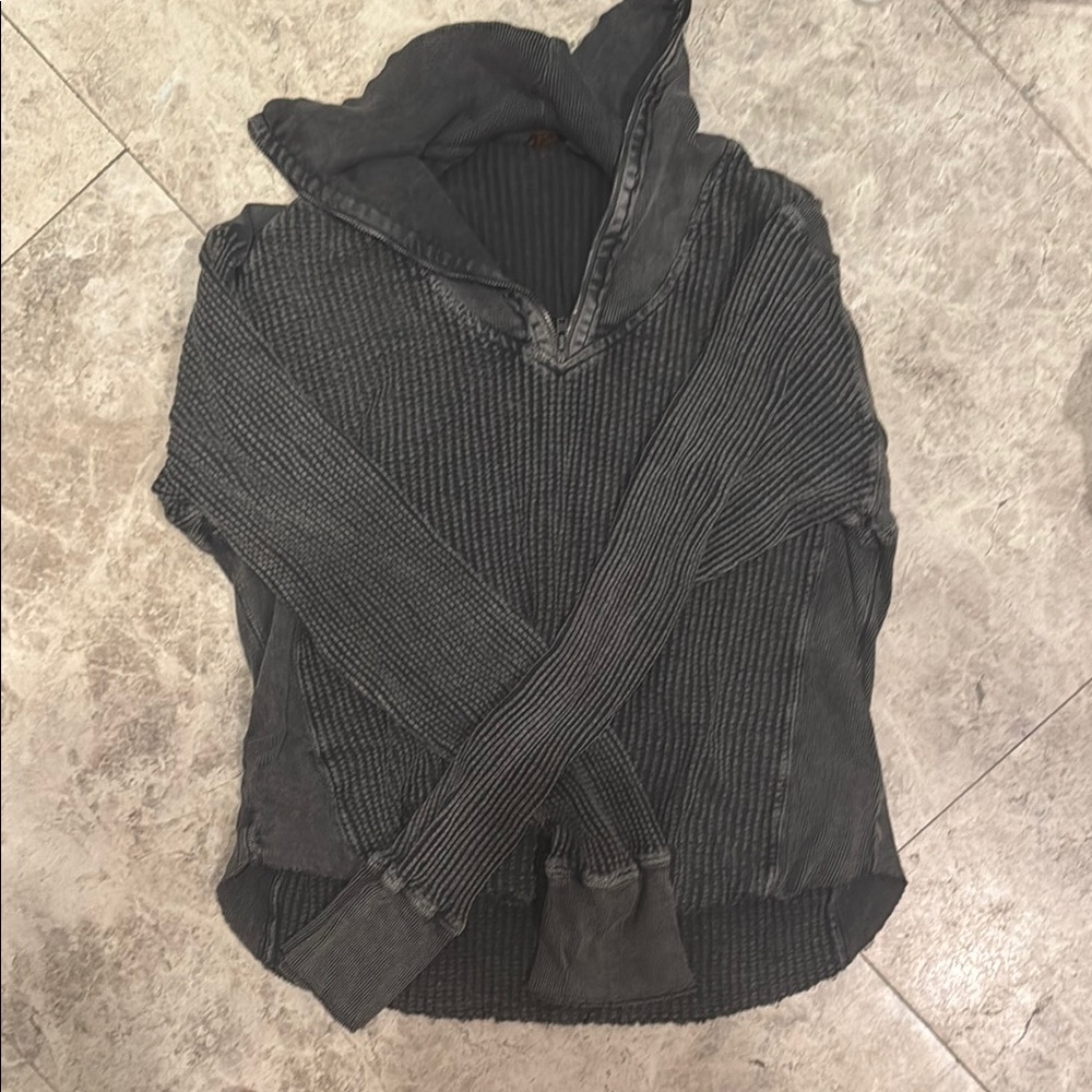 Free People Black thermal shirt
